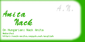 anita nack business card